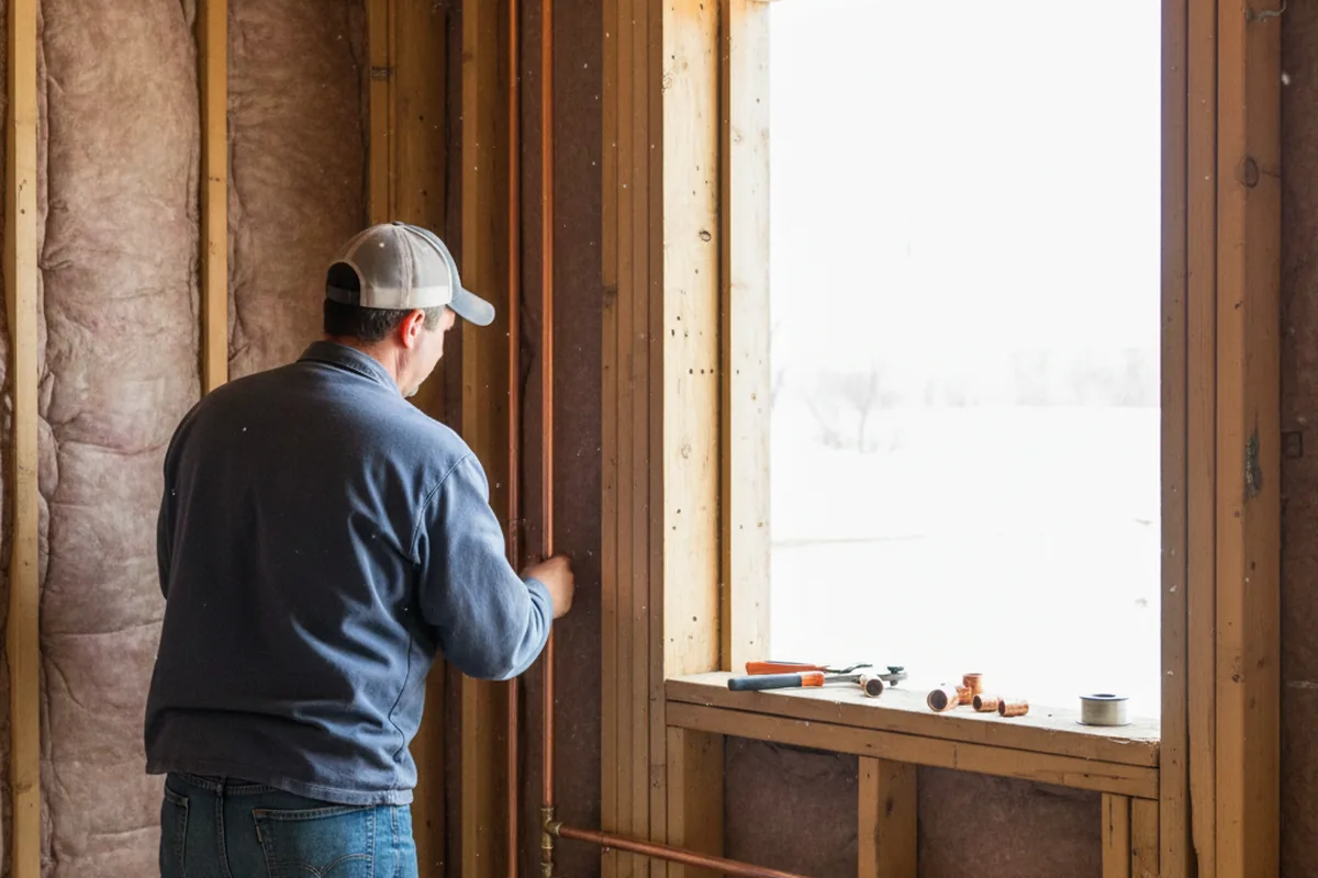 Licensed plumber running new copper supply lines in a Nashville home
