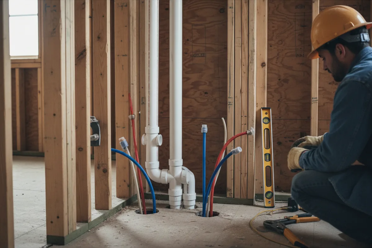 Drain and supply rough-in during Drain Cleaning in Nashville