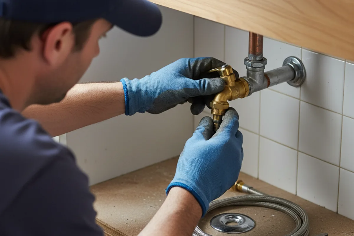 Shutoff valve and fitting work during Emergency Plumbing in Nashville